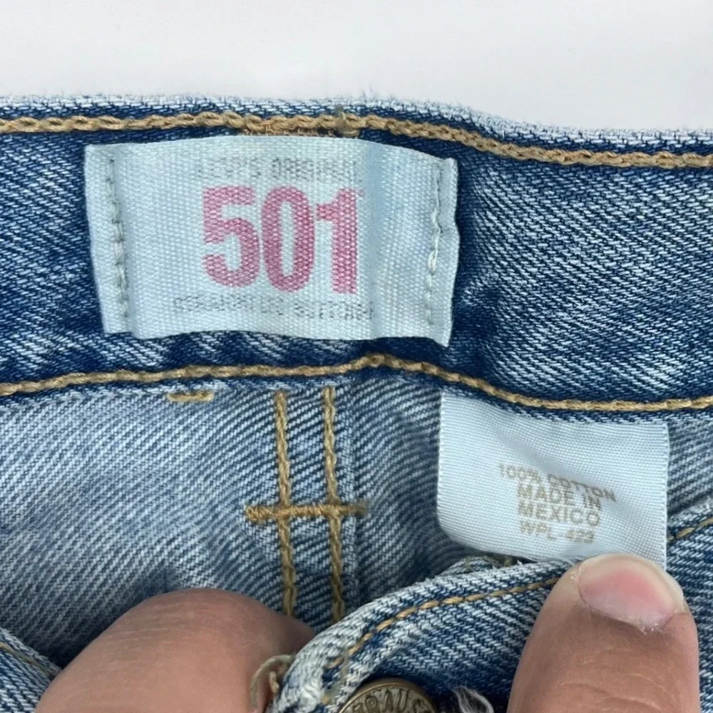 Levi's 501 Original Fit Jeans Men 34x30 Light Wash Blue Straight Streetwear 2008